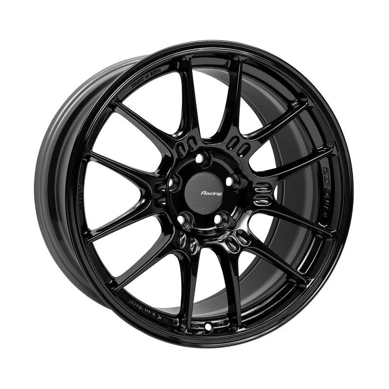 Enkei GTC02 18x9.5 5x114.3 40mm Offset 75mm Bore Gloss Black Wheel - Side View