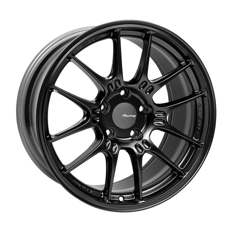 Enkei GTC02 18x9.5 5x120 45mm Offset 72.5mm Bore Matte Black Wheel - Side View