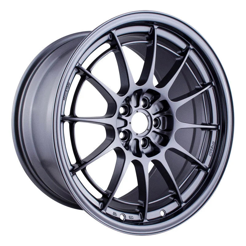 Enkei NT03+M 18x9.5 5x100 40mm Offset Gunmetal Wheel (MIN ORDER QTY 40) - Side View