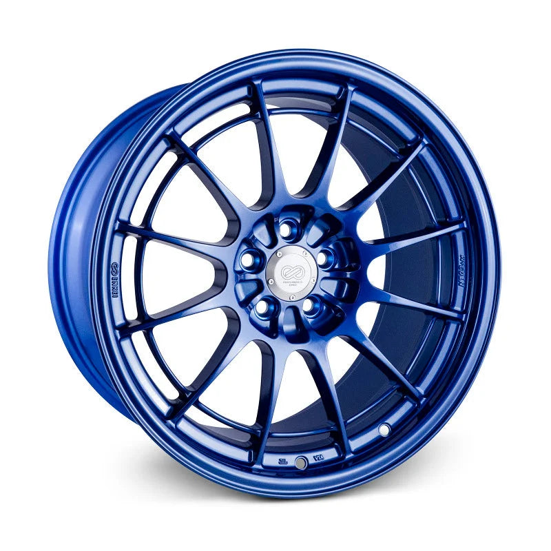 Enkei NT03+M 18x9.5 5x100 40mm Offset Victory Blue Wheel - Side View