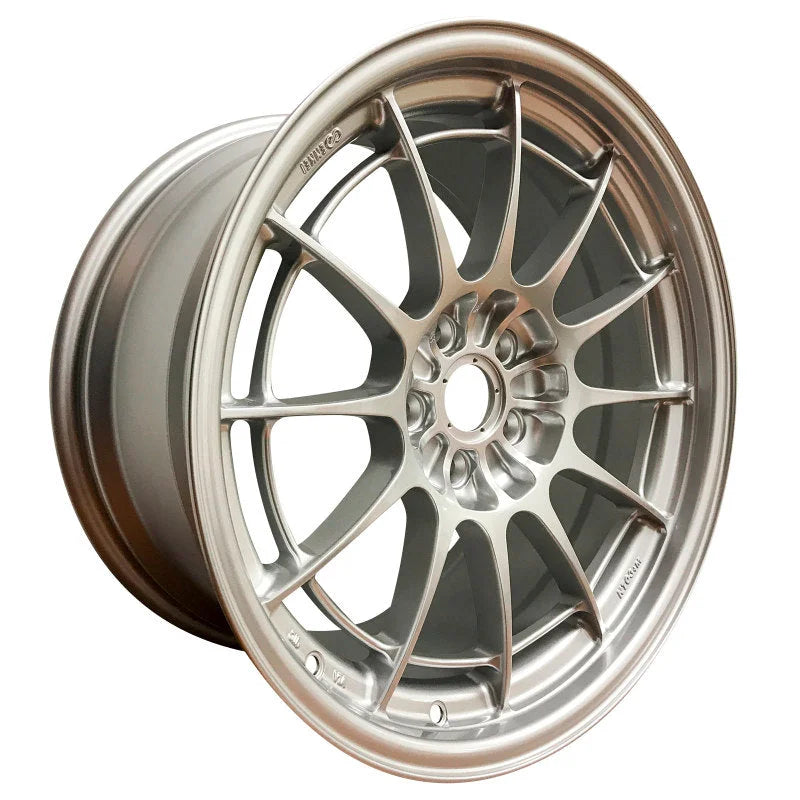 Enkei NT03+M 18x9.5 5x108 40mm Offset 72.6mm Bore F1 Silver Wheel (MIN ORDER QTY 40) - Side View