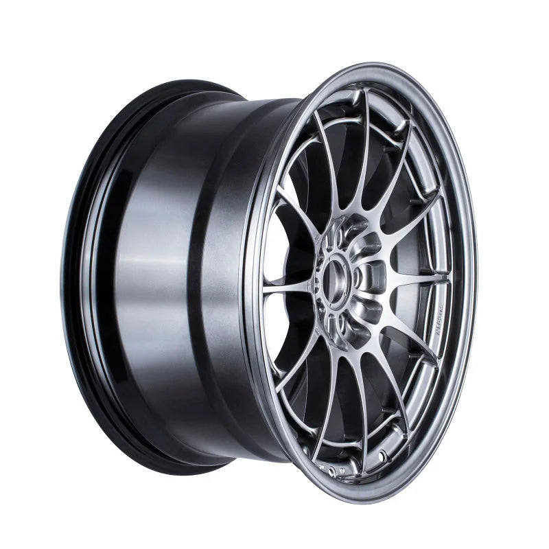 Enkei NT03+M 18x9.5 5x108 40mm Offset 72.6mm Bore Hyper Silver Wheel - Side View