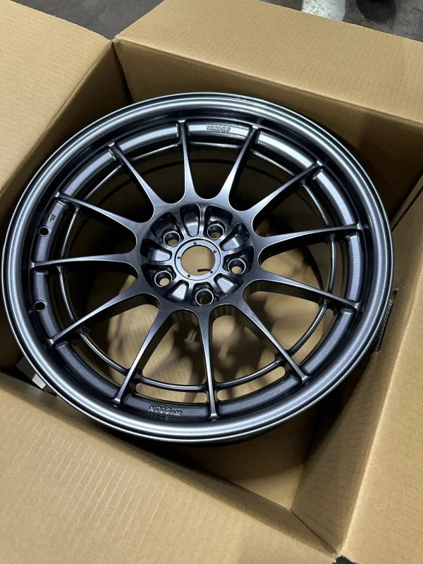 Enkei NT03+M 18x9.5 5x114.3 27mm Offset 72.6mm Bore Gunmetal Wheel *MOQ 40 - Side View