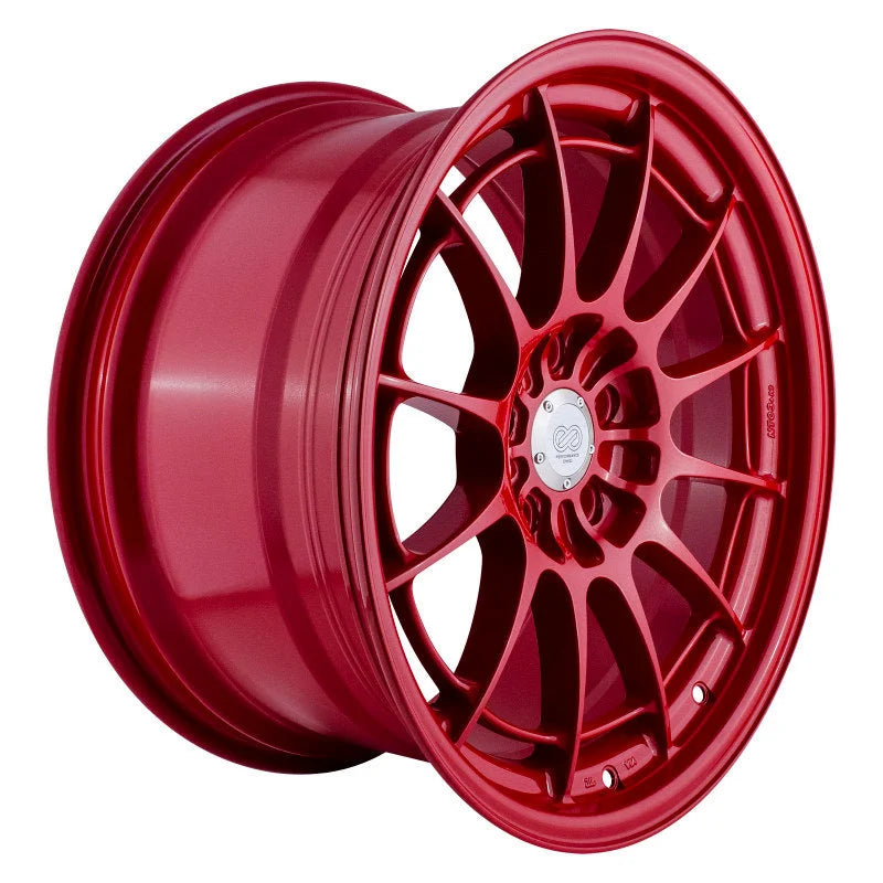 Enkei NT03+M 18x9.5 5x114.3 40mm Offset 72.6mm Bore - Competition Red Wheel - Side View