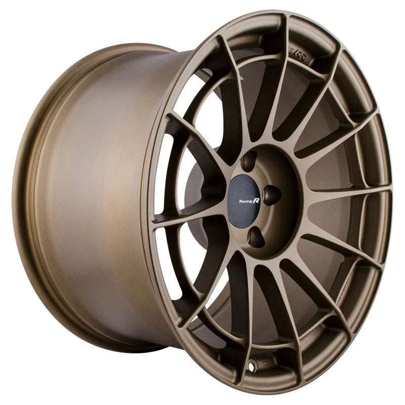 Enkei NT03RR 18x10.5 5x114.3 15mm Offset 75mm Bore Titanium Gold Wheel - Side View