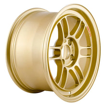 Load image into Gallery viewer, Enkei RPF1 15x8 4x100 28mm Offset 75mm Bore Gold Wheel - Side View