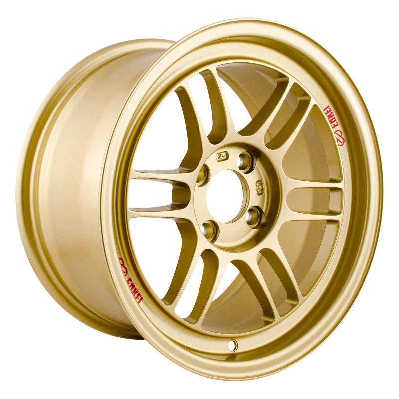 Enkei RPF1 15x8 4x100 28mm Offset 75mm Bore Gold Wheel - Detail View