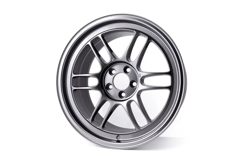 Enkei RPF1 17x9 5x100 35mm Offset 73mm Bore Dark Silver Wheel - Detail View