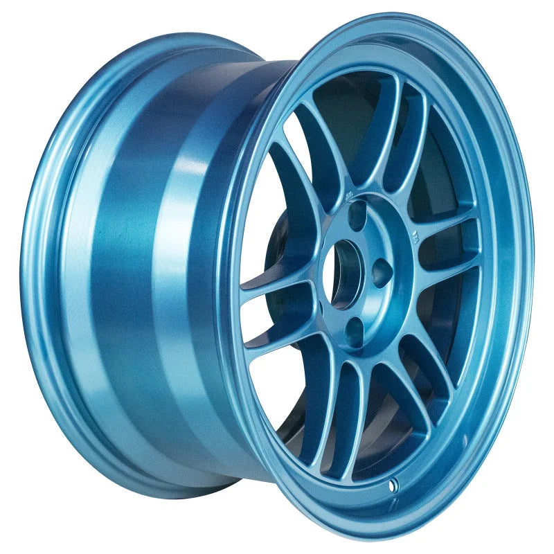Enkei RPF1 17x9 5x114.3 22mm Offset 73mm Bore Emerald Blue Wheel (MOQ 40) - Side View