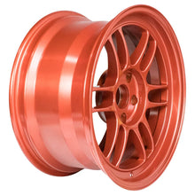 Load image into Gallery viewer, Enkei RPF1 17x9 5x114.3 22mm Offset 73mm Bore Orange Wheel - Side View