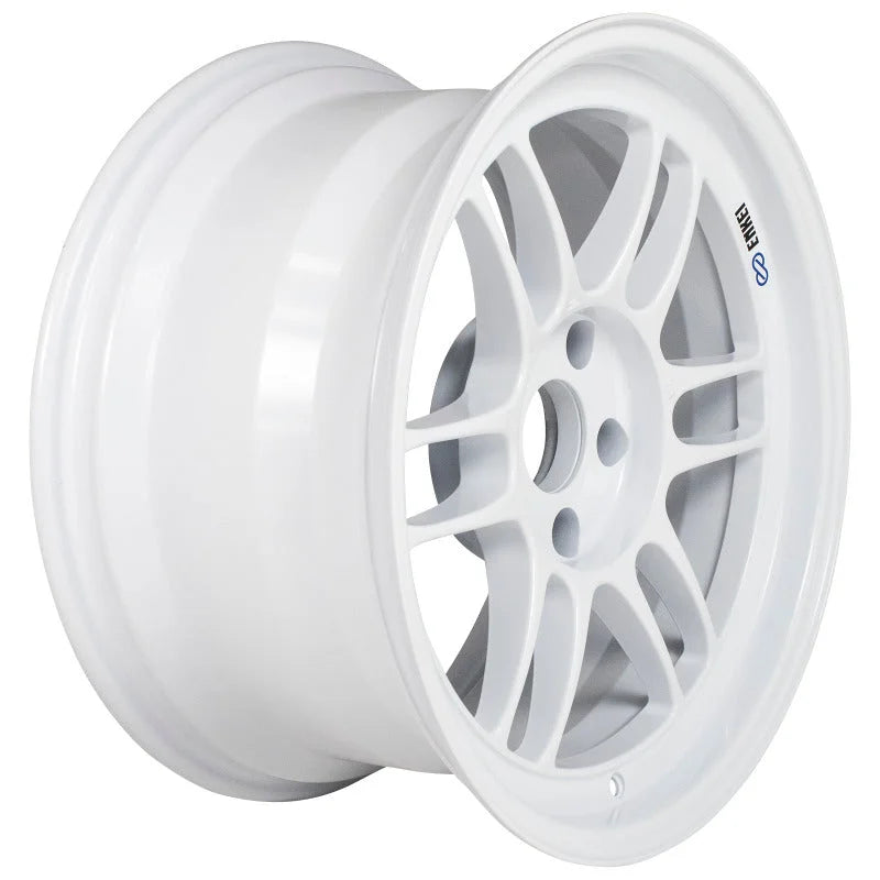 Enkei RPF1 17x9 5x114.3 22mm Offset 73mm Bore Vanquish White Wheel - Side View