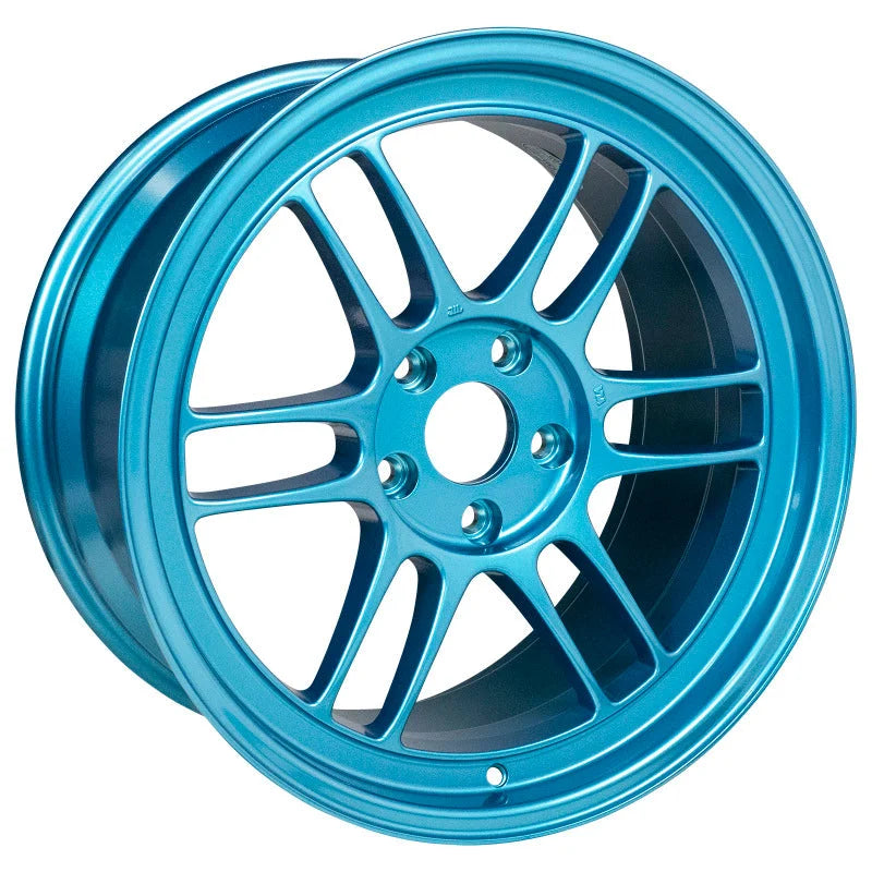 Enkei RPF1 18x9.5 5x114.3 38mm Offset 73mm Bore Emerald Blue Wheel (MOQ 40) - Side View