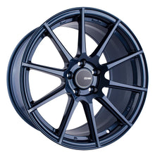 Load image into Gallery viewer, Enkei TS10 18x9.5 35mm Offset 5x114.3 Bolt Pattern 72.6mm Bore Dia Blue Silver Wheel - Side View