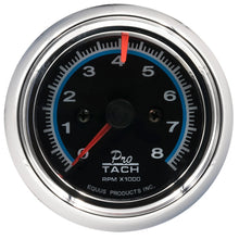 Load image into Gallery viewer, Equus 6000 Series Gauge Tachometer 2 1/2" 8000 RPM Black Dial Chrome Case - Main Product View