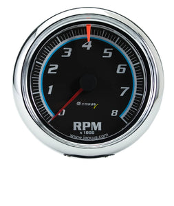 Equus 6000 Series Gauge Tachometer 3-3/8" 8000 RPM Black Dial Chrome Case - Main Product View