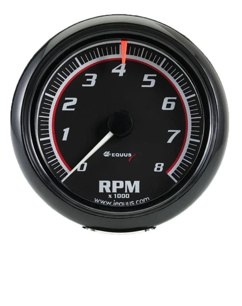 Equus Equus 6000 Series, Gauge, Tachometer, 2 1/2" , 8000 RPM, Black Dial Black Case E6086