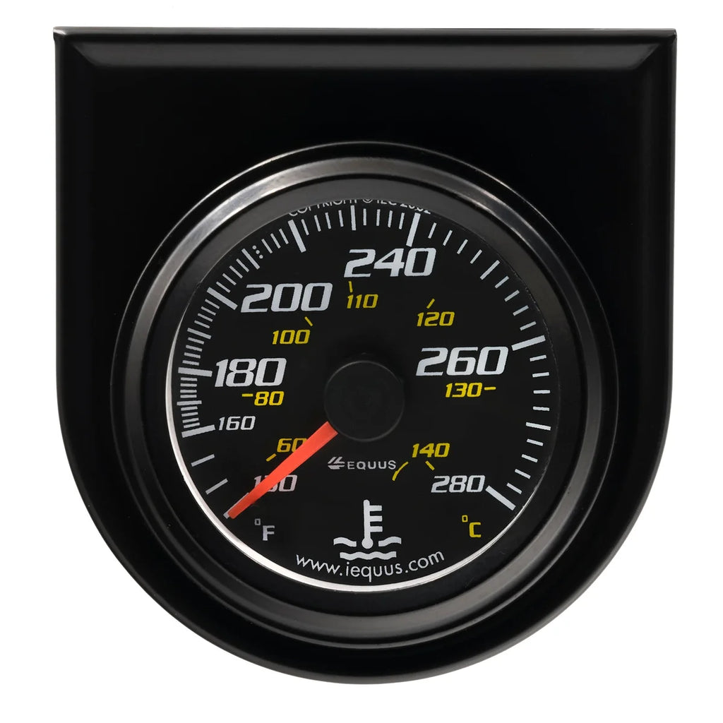 Equus Equus 6000 Series, Gauge, Water Temperature, 2" 130-280F, 270 Sweep Mech, Black E6242