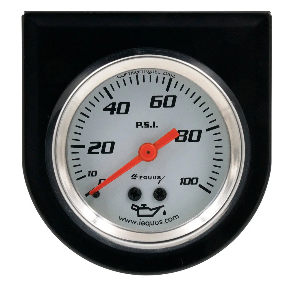 Equus GAUGE CONSOLE, OIL PRESS, 2", 100PSI, WHT DIAL, BLK PANEL, 5000 SERIES E5244