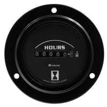 Load image into Gallery viewer, Equus GAUGE, HOURMETER, 2&quot; 10K HOURS, ELECTRIC (8V-60V), Blk Dial, Flange Mount, 6000 E6210