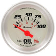 Load image into Gallery viewer, Equus GAUGE OIL PRESS 1.5" 0-100 PSI 90 DEGREE SWEEP ELEC WHT SLVR 8000 SERIES