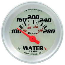 Load image into Gallery viewer, Equus GAUGE WATER TEMP 1.5" 100-280 F 90 DEGREE SWEEP ELEC WHT SLVR 8000 SERIE