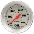Load image into Gallery viewer, Equus Gauge Oil Pressure 2" 0-100 PSI 270 Degree Sweep Mech White Silver 8000 - Main Product View