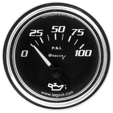 Load image into Gallery viewer, Equus Gauge Oil Pressure 2" 0-100 PSI 90 Degree Sweep Mech Chrome 7000 Series - Main Product View