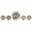 Load image into Gallery viewer, Equus Gauge Set 3-3/8" Mech Speedo 2" OILP/WTEMP/FUEL/VOLT Wht Slvr 8000 Series - Main Product View