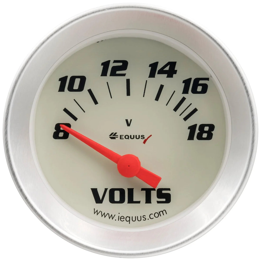 Equus Gauge Set 3-3/8" Mech Speedo 2" OILP/WTEMP/FUEL/VOLT Wht Slvr 8000 Series - Additional View 5