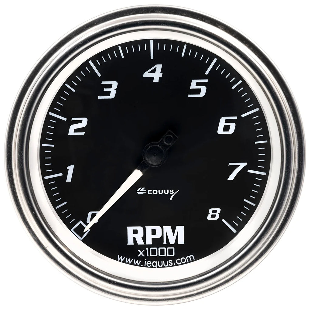 Equus Gauge Tachometer 3-3/8" 8K RPM 270 Degree Sweep Elec Chrome 7000 Series - Main Product View