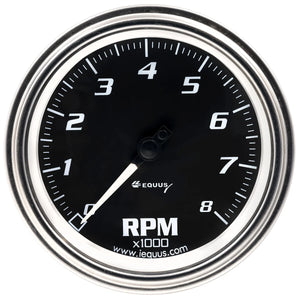 Equus Gauge Tachometer 3-3/8" 8K RPM 270 Degree Sweep Elec Chrome 7000 Series - Main Product View