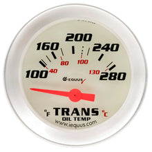 Load image into Gallery viewer, Equus Gauge Transmission Temp 2" 100-280 F 90 Degree Sweep Elec Wht Slvr 8000 - Main Product View
