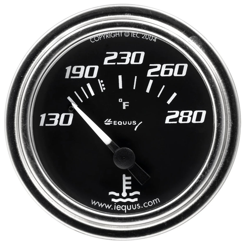 Equus Gauge Water Temp 2" 130-280 F 90 Degree Sweep Mech Chrme 7000 Serie - Main Product View