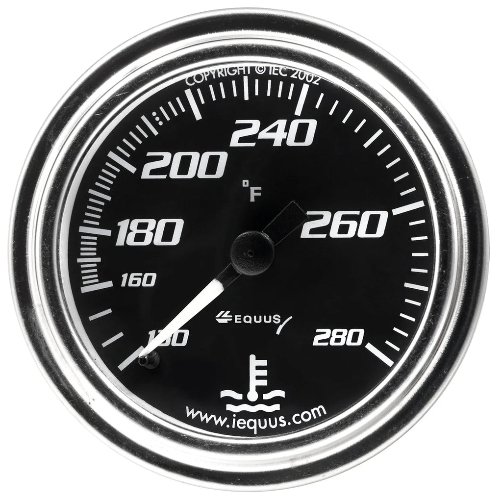 Equus Gauge Water Temp 2" 140-280 270 Degree Sweep Mech Chrome 7000 Series - Main Product View