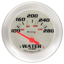 Load image into Gallery viewer, Equus Gauge Water Temp 2-5/8" 100-280 F 90 Degree Sweep Elec Wht Slvr 8000 - Main Product View