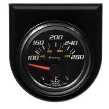 Load image into Gallery viewer, Equus Gauge, Water Temperature, 2&quot; 100-280F, 90 Sweep Elec, Black, 6000 Series E6262