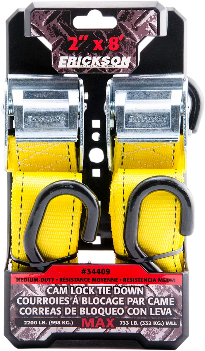 Erickson Cam-Lock Tie-Downs - 2" x 8' 34409 - Side View