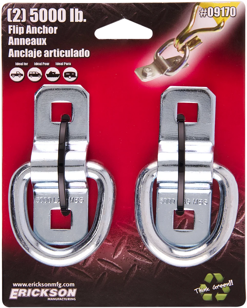 Erickson Flip-Style Anchor Rings - 5000 lb-Rated 09170 - Side View