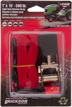 Load image into Gallery viewer, Erickson Ratchet Strap - 1" x 15' - Red 01400 - Side View