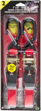 Load image into Gallery viewer, Erickson Ratchet Straps - 1" x 6' - Red - Pair 05710 - Side View