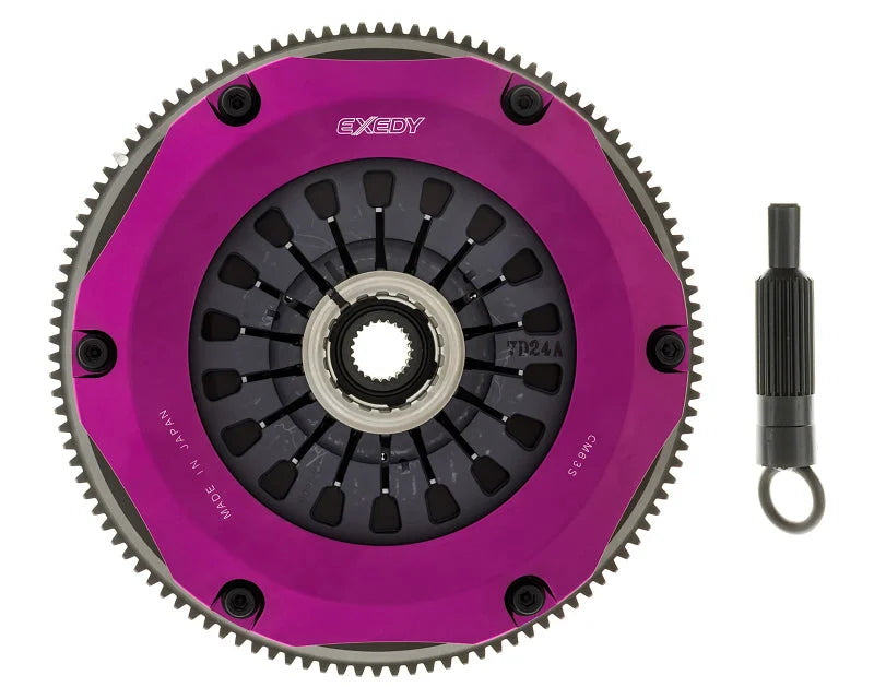 Exedy 08-15 Mitsubishi Evo X 4B11T 2.0L Twin-Organic Clutch Kit - Installation View