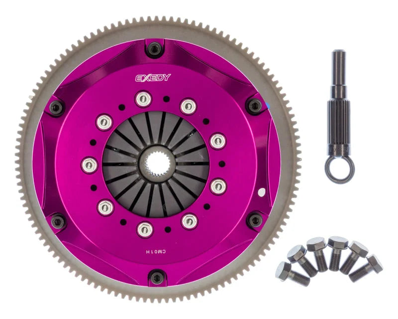 Exedy 1989-1998 Nissan 240SX L4 Hyper Twin Cerametallic Clutch Sprung Center Disc Push Type Cover - Back View