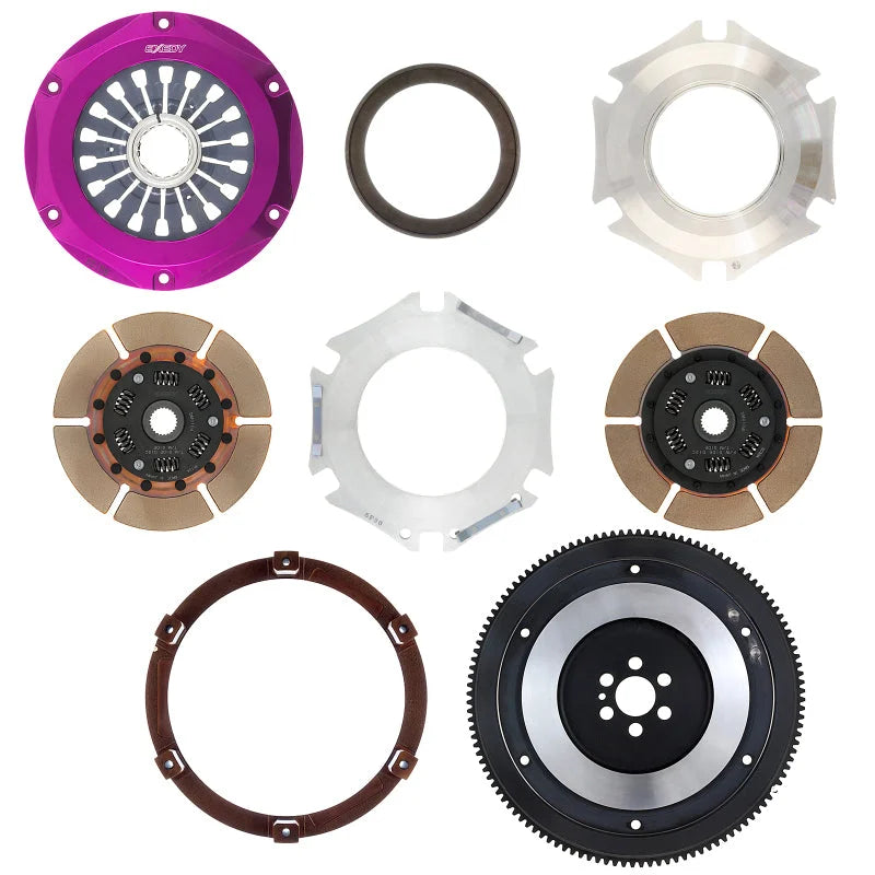 Exedy 1993-1994 Nissan Skyline GTR L6 Hyper Twin Cerametallic Clutch Sprung Center Disc Pull Type - Side View