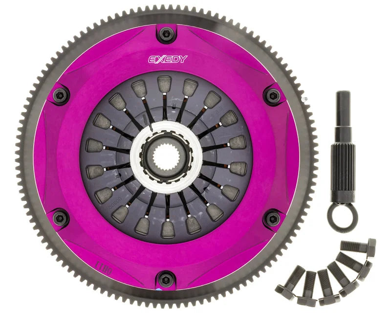 Exedy 1993-1994 Nissan Skyline GTR L6 Hyper Twin Cerametallic Clutch Sprung Center Disc Pull Type - Back View