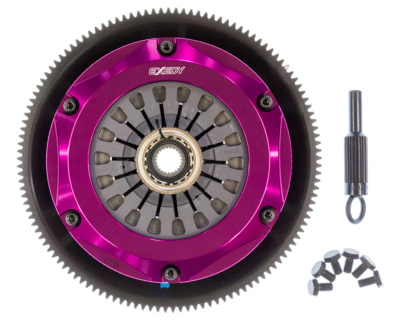 Exedy 1993-1995 Mazda RX-7 R2 Hyper Twin Cerametallic Clutch Sprung Center Disc Pull Type - Side View