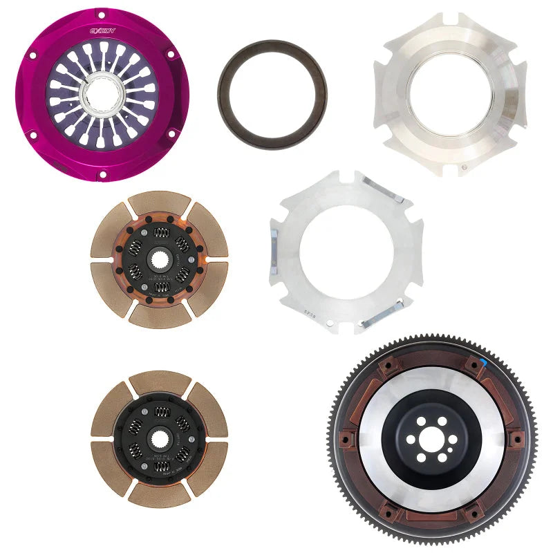 Exedy 1999-2002 Nissan Skyline GTR L6 Hyper Twin Cerametallic Clutch Sprung Center Disc Pull Type - Side View
