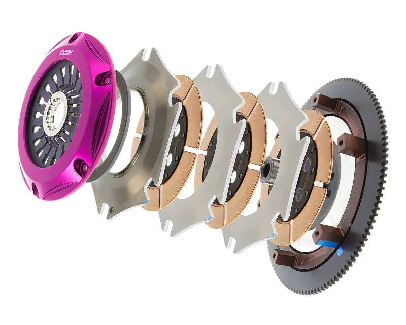 Exedy 2004-2014 Subaru Impreza WRX STI H4 Hyper Triple Cerametallic Clutch Rigid Disc Pull Type - Side View