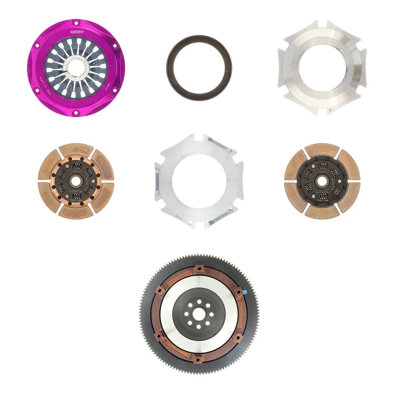 Exedy 2004-2014 Subaru Impreza WRX STI H4 Hyper Twin Cerametallic Clutch Sprung Center Disc Pull - Back View