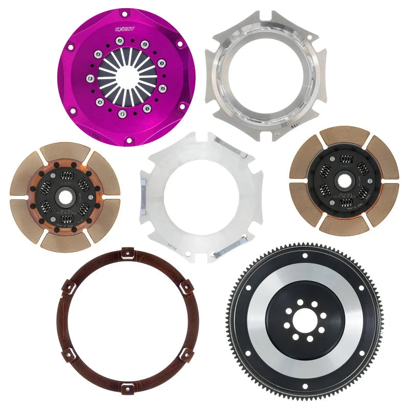 Exedy Hyper Twin Cerametallic Clutch Sprung Center Disc Push Type Cover fits 1989-1994 Nissan 240SX - Main Product View