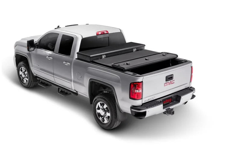 Extang 99-16 Ford Super Duty Long Bed (8ft) Solid Fold 2.0 Toolbox - Back View